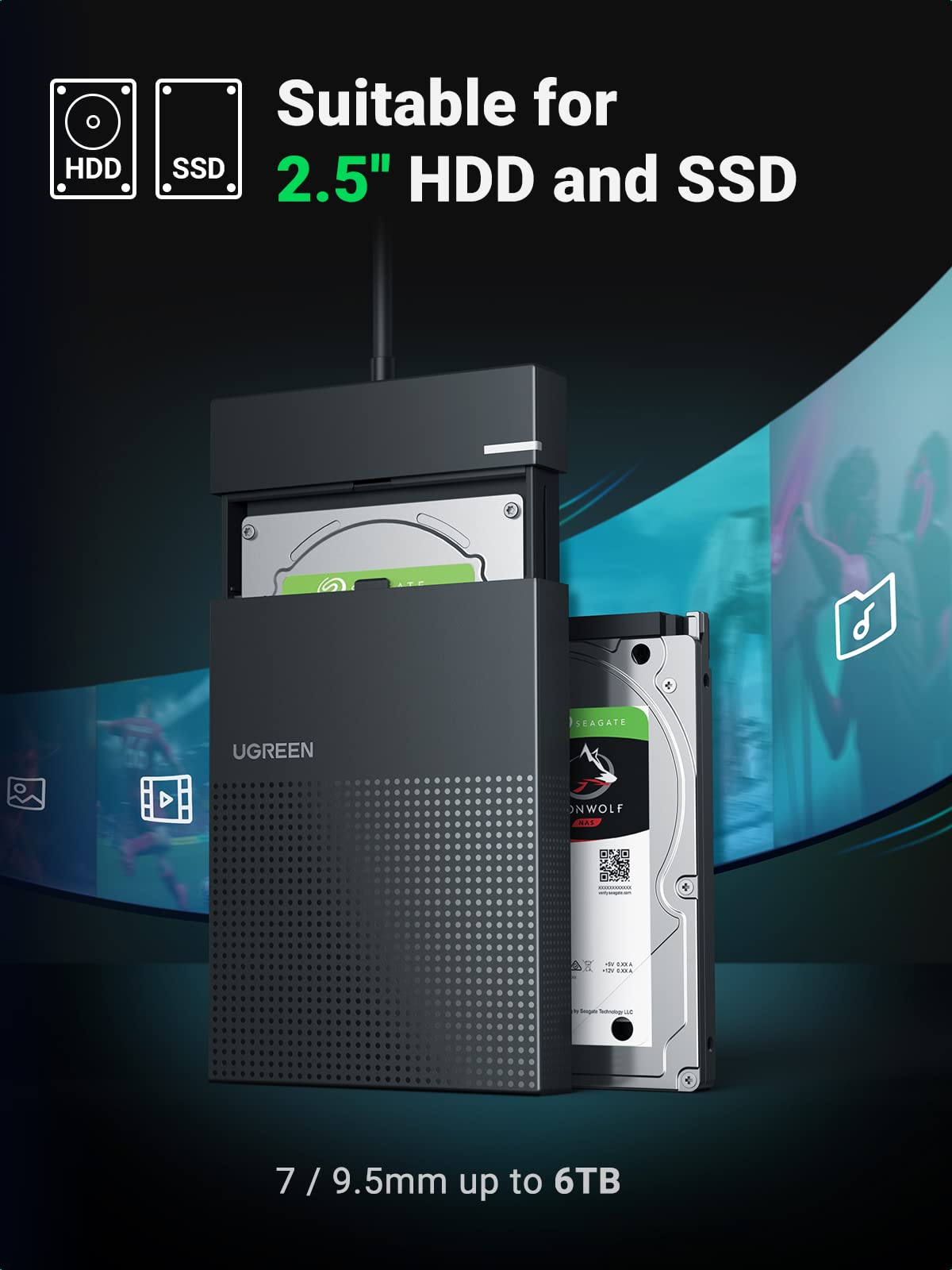 UGREEN 2.5 Inch USB Hard Drive Enclosure