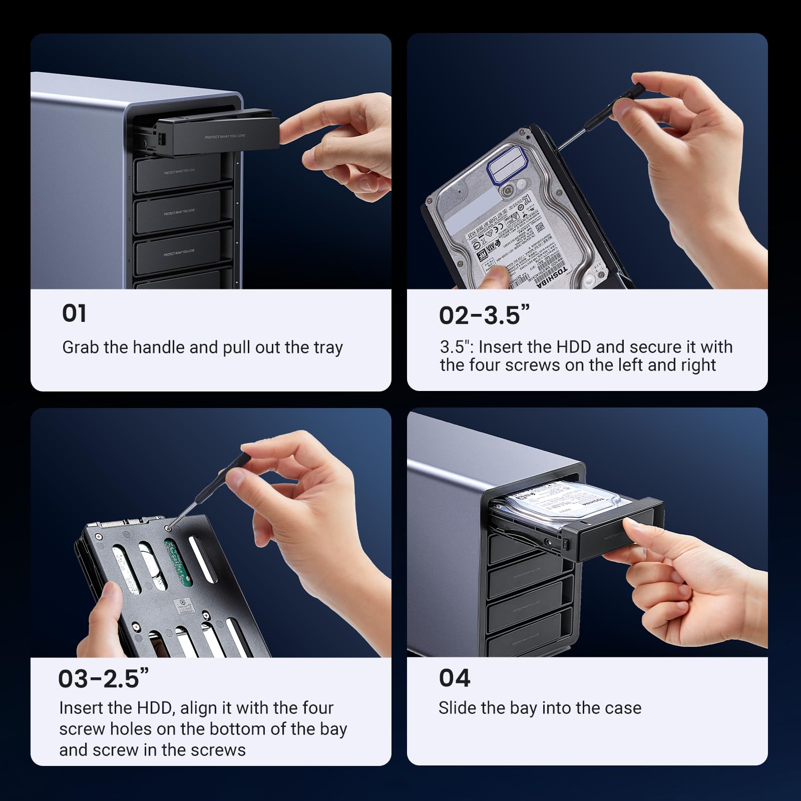 UGREEN 5 Bay USB C RAID Hard Drive Enclosure 100TB