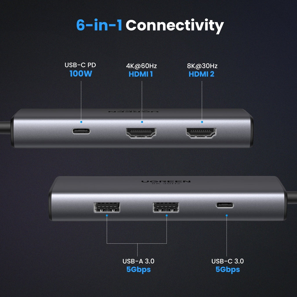 UGREEN Revodok 206 6 in 1 USB-C Hub
